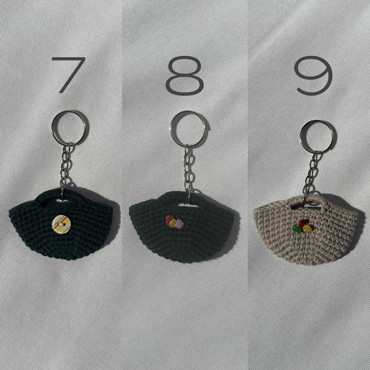 Mini Crochet Bag Keychain, Handmade Purse Charm, Cute Summer Gift, Boho Key Holder, Colorful Key Ring, Cotton Yarn Accessory, Cotton Keyring