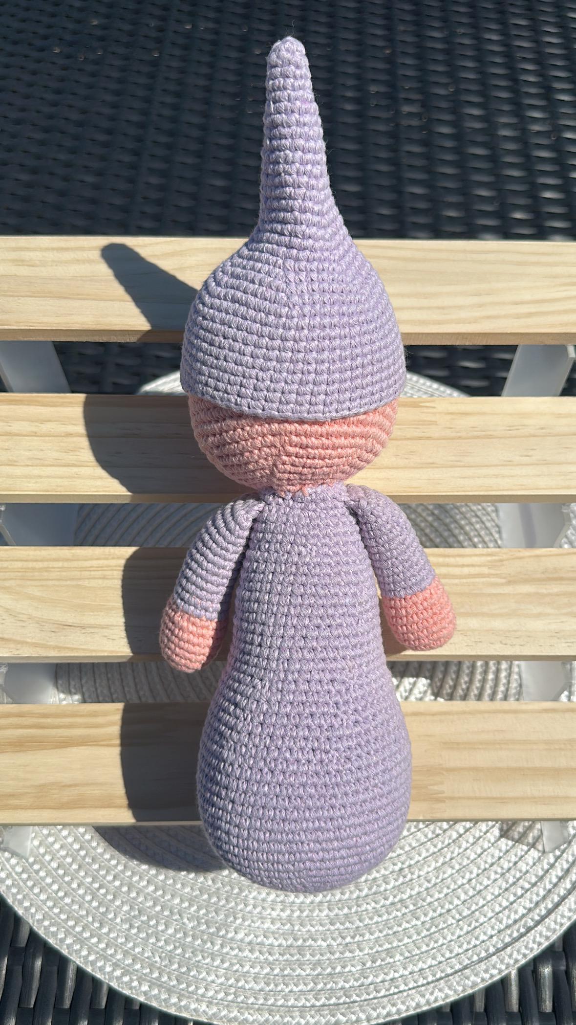 Handmade Sleeping Baby Doll with Adjustable Hat, Cotton Yarn Baby Toy, Newborn Gift, Soft Crochet Doll for Nursery