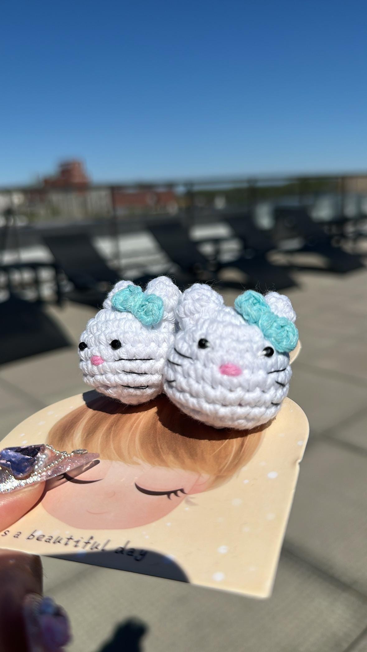 Handmade Cotton Kitty Hair Ties, Crochet Hello Kitty, School-aged children Cute and Soft Cat Hair Accessories, Handcrafted, Amigurumi