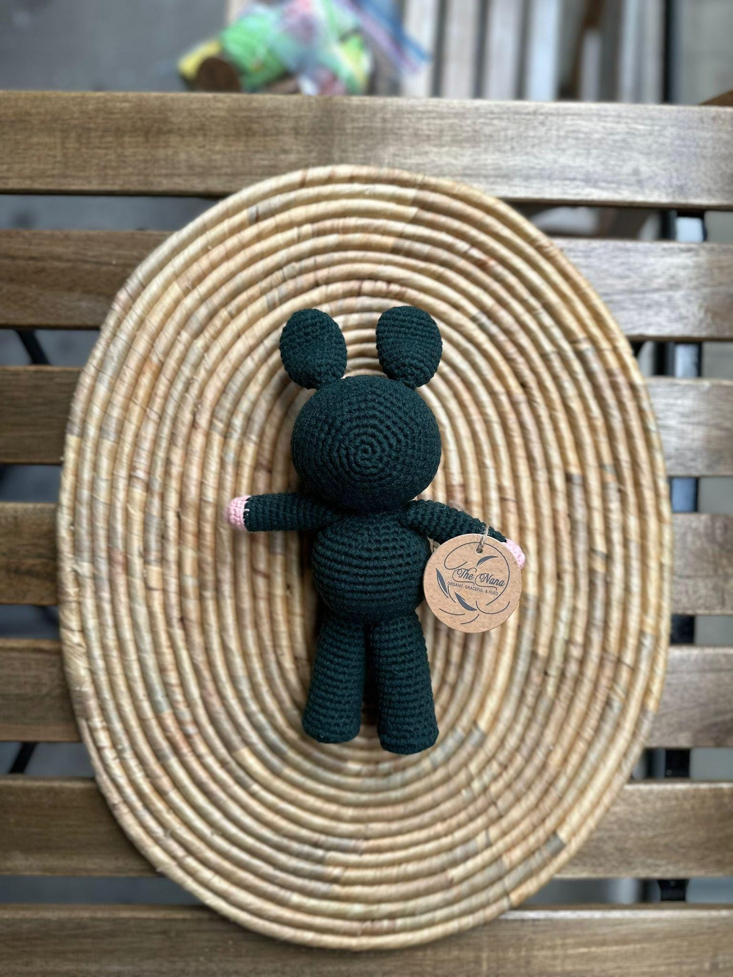 Handmade Crochet Bunny Doll, Soft Cotton Yarn Plush Toy, Eco-Friendly Baby Gift, Cute Knit Animal in 3 Color Options, Kids Gift