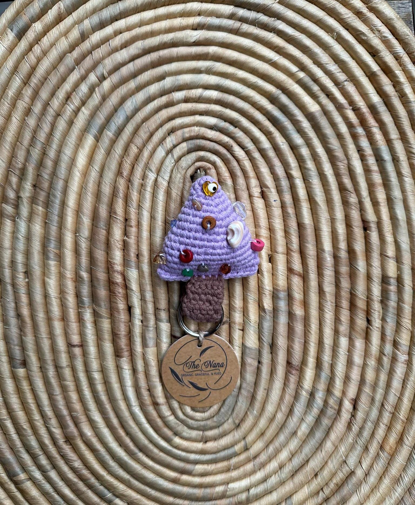 Handmade Christmas Tree Keychain, Crochet Holiday Ornament, Cotton Yarn Keyring, Festive Gift Idea, Xmas Stocking Stuffer