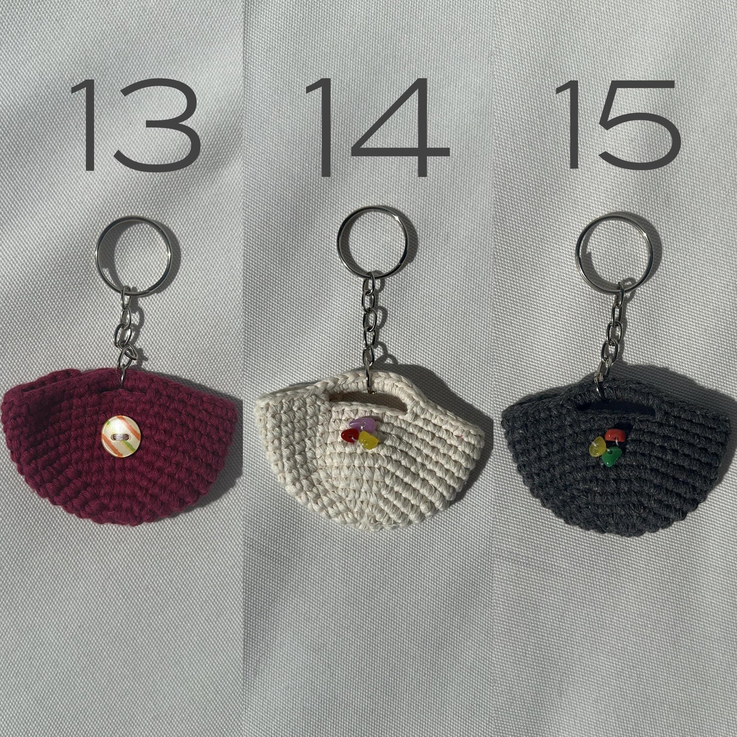 Mini Crochet Bag Keychain, Handmade Purse Charm, Cute Summer Gift, Boho Key Holder, Colorful Key Ring, Cotton Yarn Accessory, Cotton Keyring