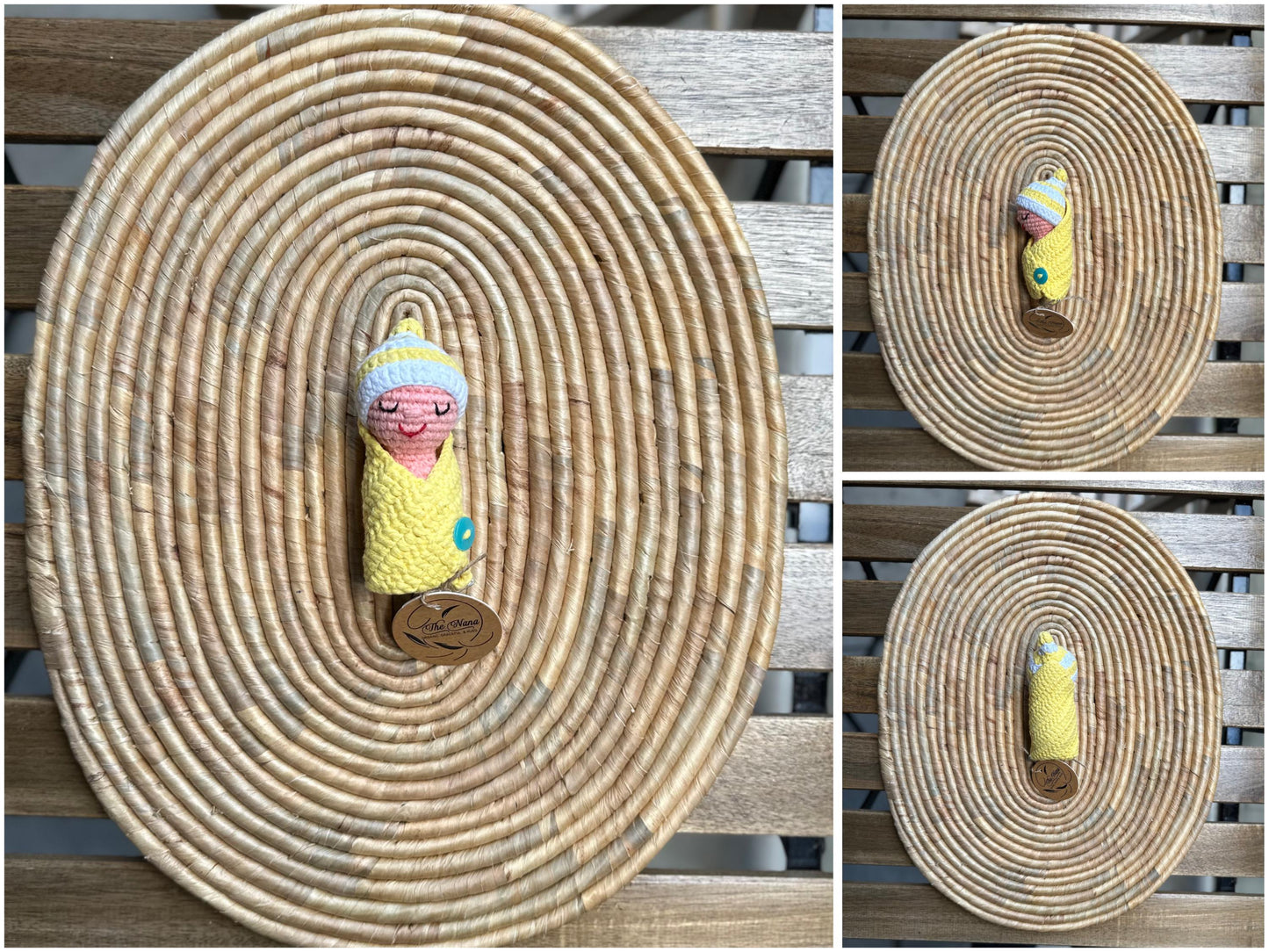 Handmade Sleeping Mini Baby Dolls – Soft Cotton Yarn Plushies, Baby-Friendly Toy, Newborn Gift, Comfort Doll
