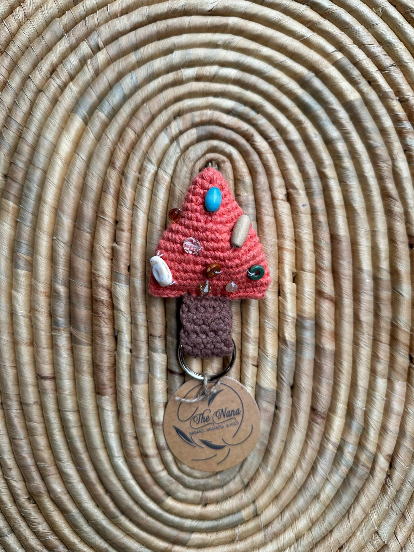Handmade Christmas Tree Keychain, Crochet Holiday Ornament, Cotton Yarn Keyring, Festive Gift Idea, Xmas Stocking Stuffer