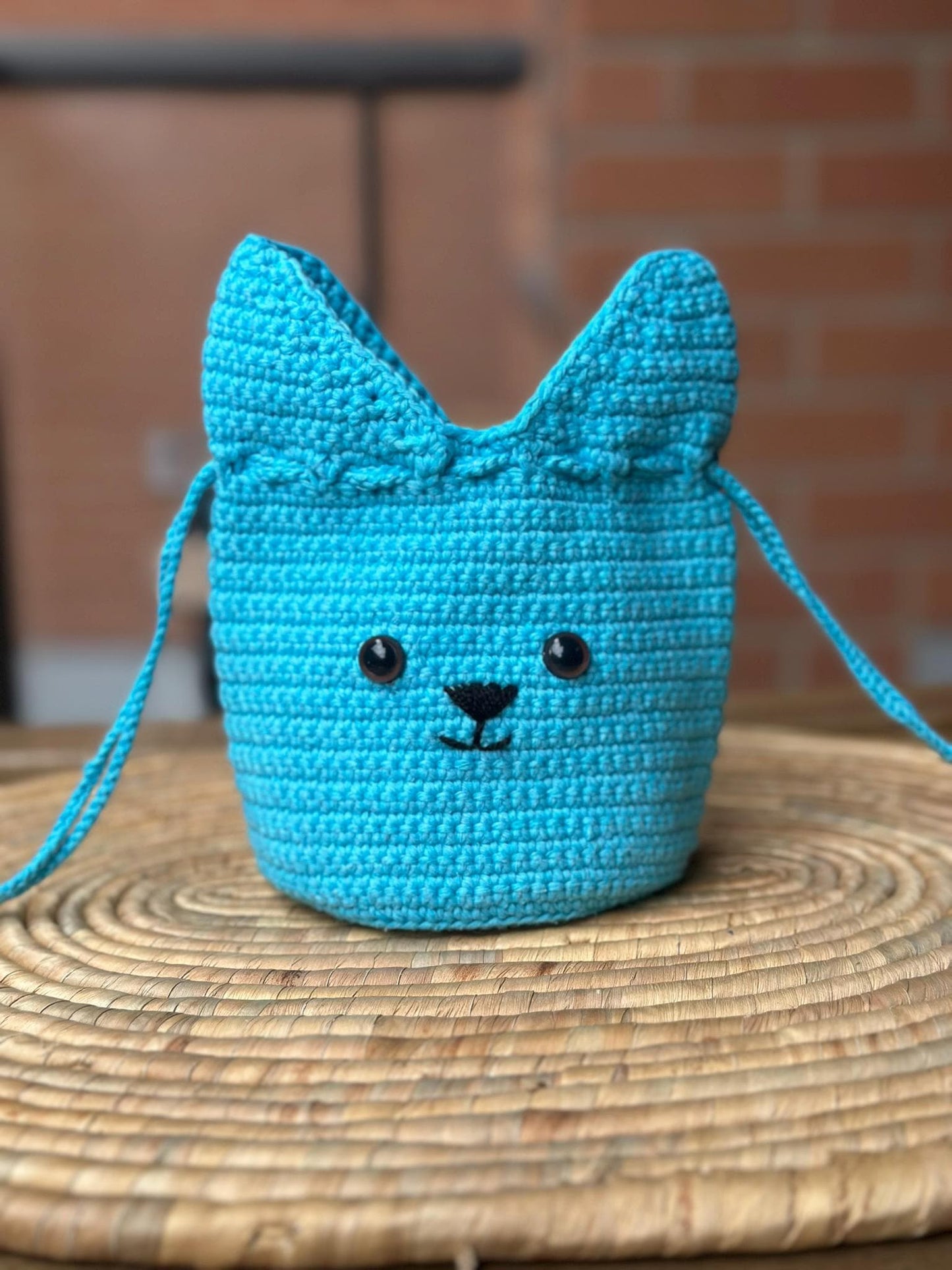Handmade Crochet Bunny Bag, Cute Cotton Yarn Animal Purse for Kids, Eco-Friendly Gift Idea, 4 Color Options Available