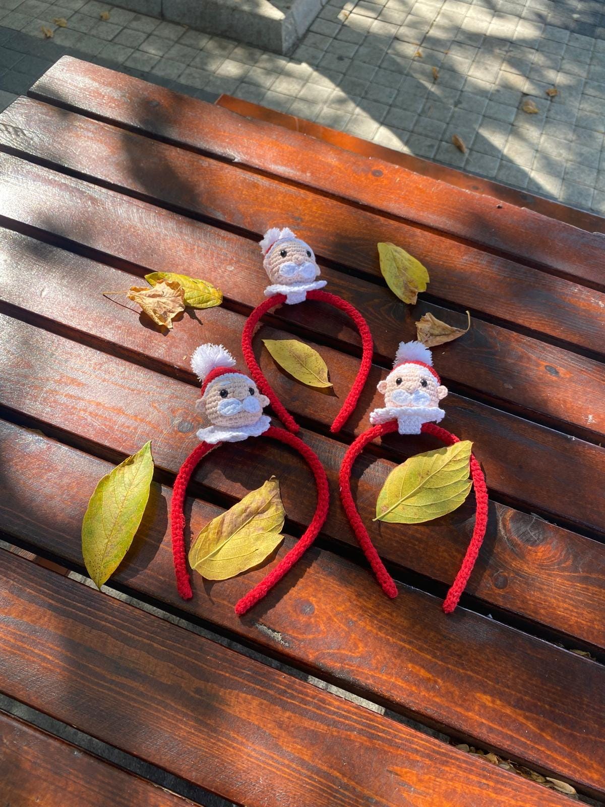 Handmade Crochet Santa Claus Hairband, Festive Cotton Yarn Christmas Headband, New Year, Gift