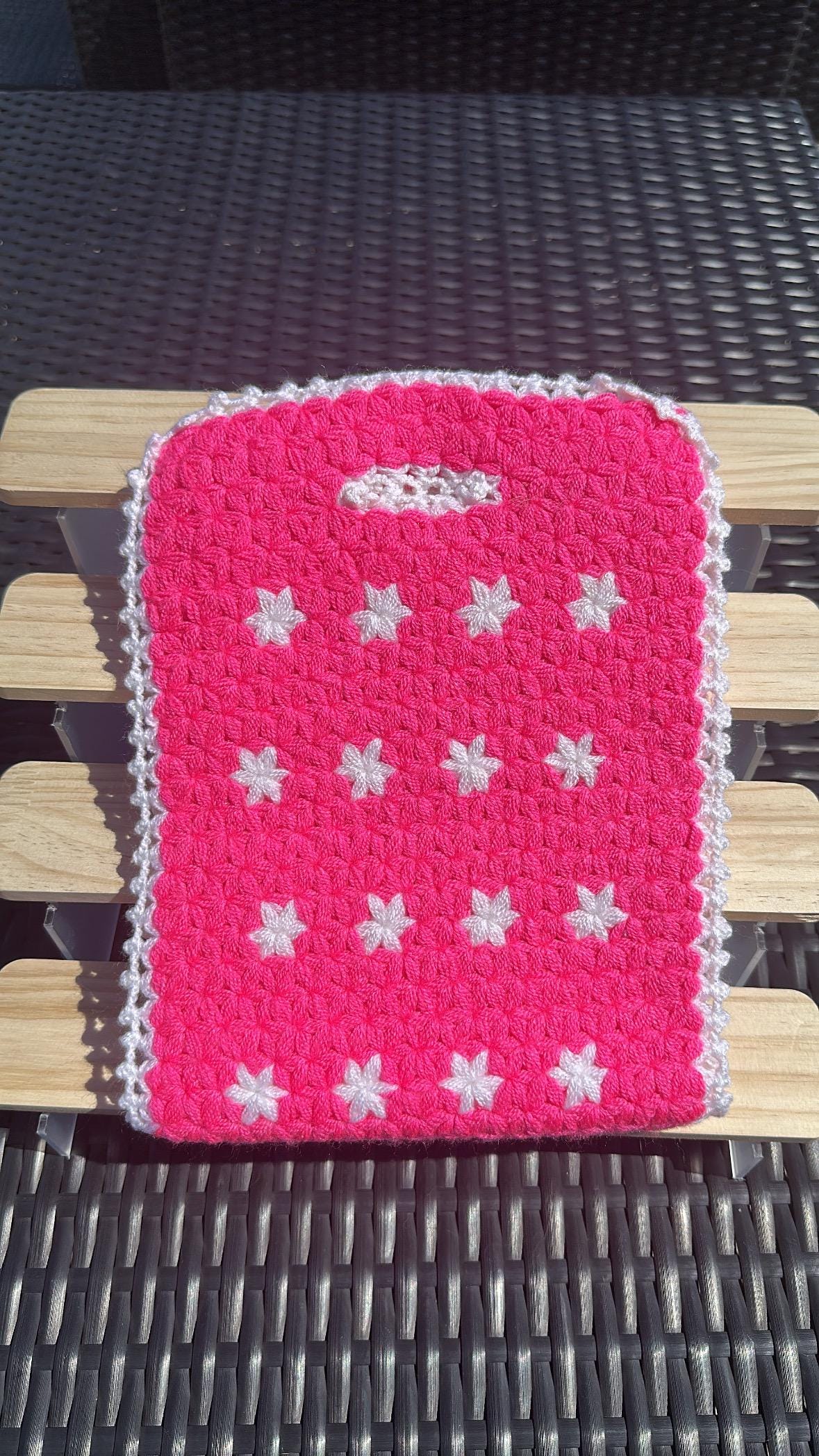 Traditional Turkish Crochet Bath Mitt, Handmade Exfoliating Red Washcloth with Bird Pattern, Handmade Turkish Bath Washcloths with Crochet
