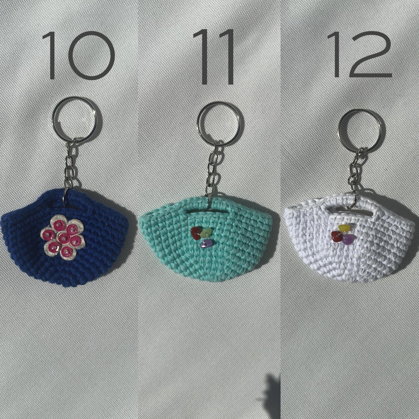 Mini Crochet Bag Keychain, Handmade Purse Charm, Cute Summer Gift, Boho Key Holder, Colorful Key Ring, Cotton Yarn Accessory, Cotton Keyring