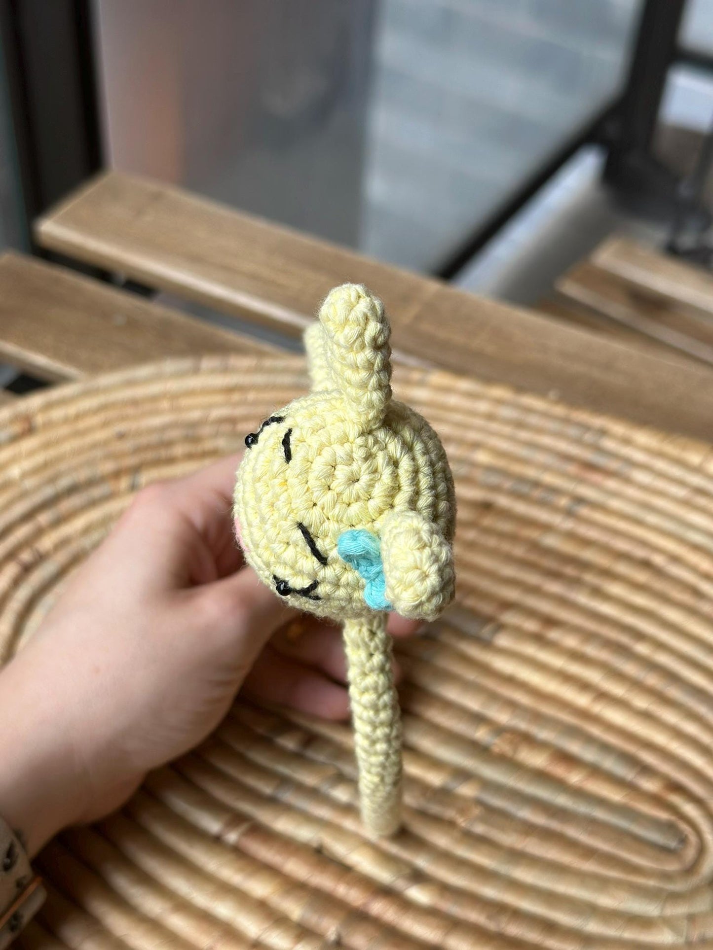 Handmade Crochet Bunny Headband, Soft Cotton Rabbit Ears for Kids & Adults, Cute Pastel Yellow Easter or Costume Hair Accessory