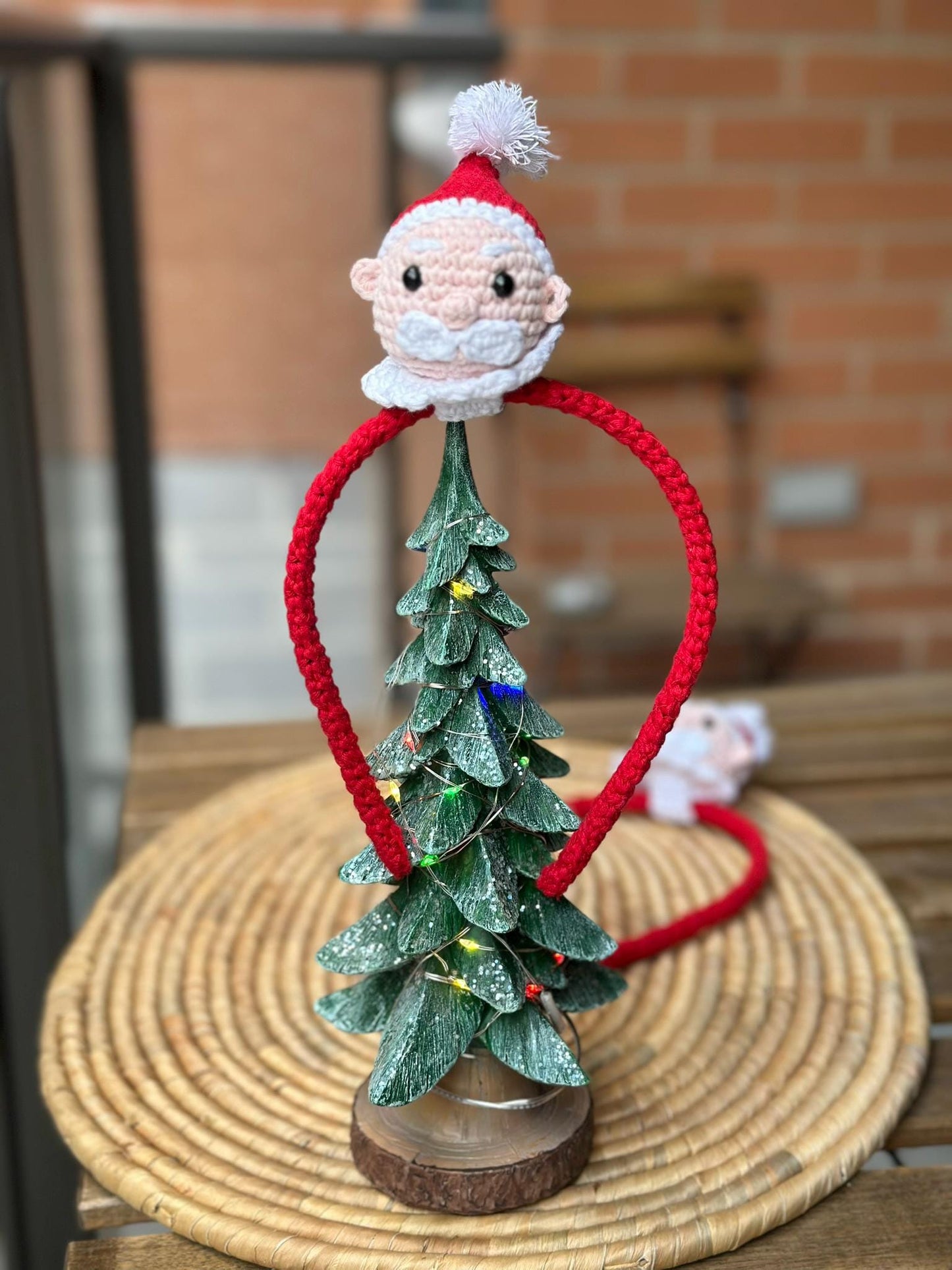 Handmade Crochet Santa Claus Hairband, Festive Cotton Yarn Christmas Headband, New Year, Gift