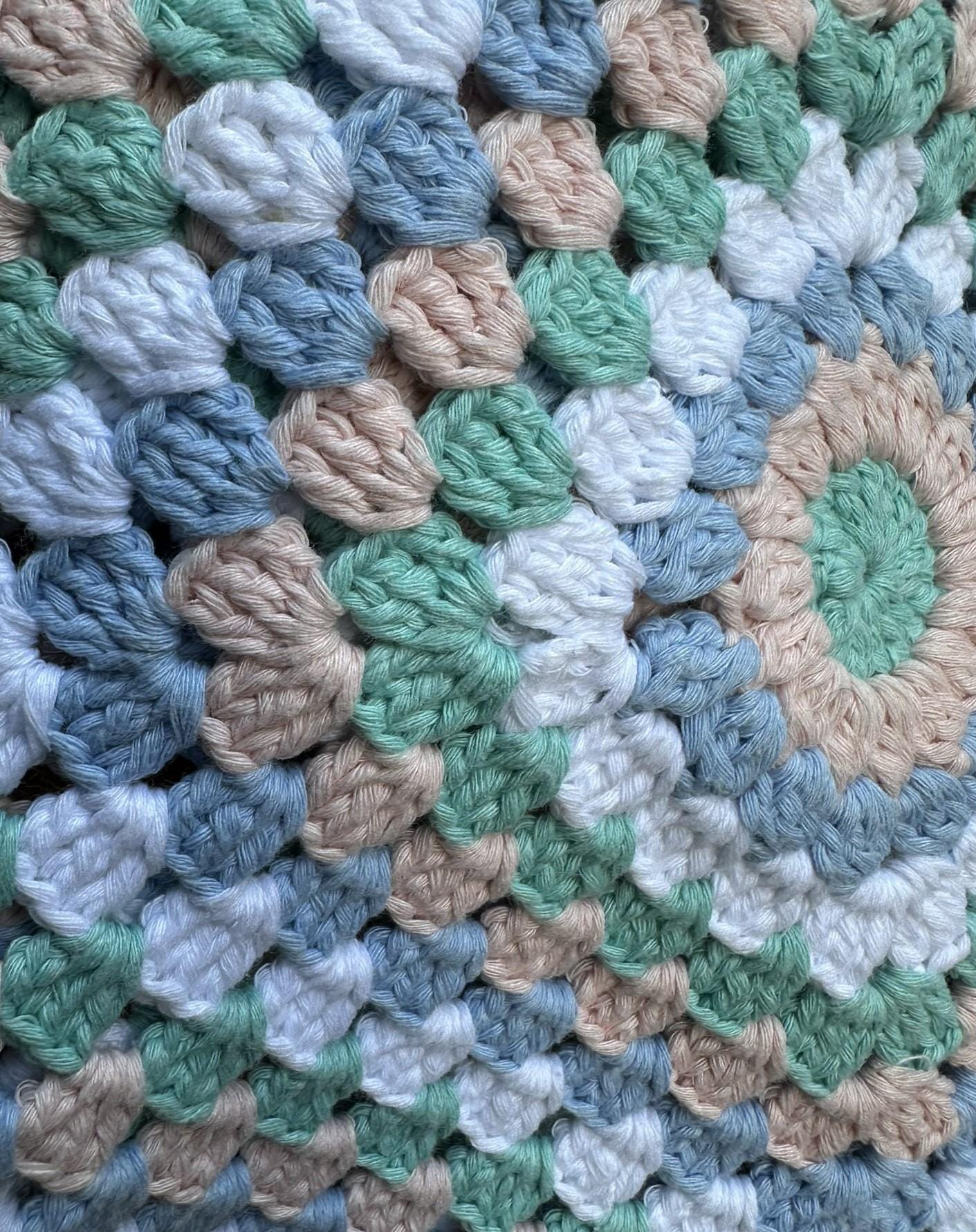 Handmade Crochet Envelope Bag, Soft Cotton Yarn in Pastel Shades, Button Closure, Lightweight Boho Purse for Everyday Use