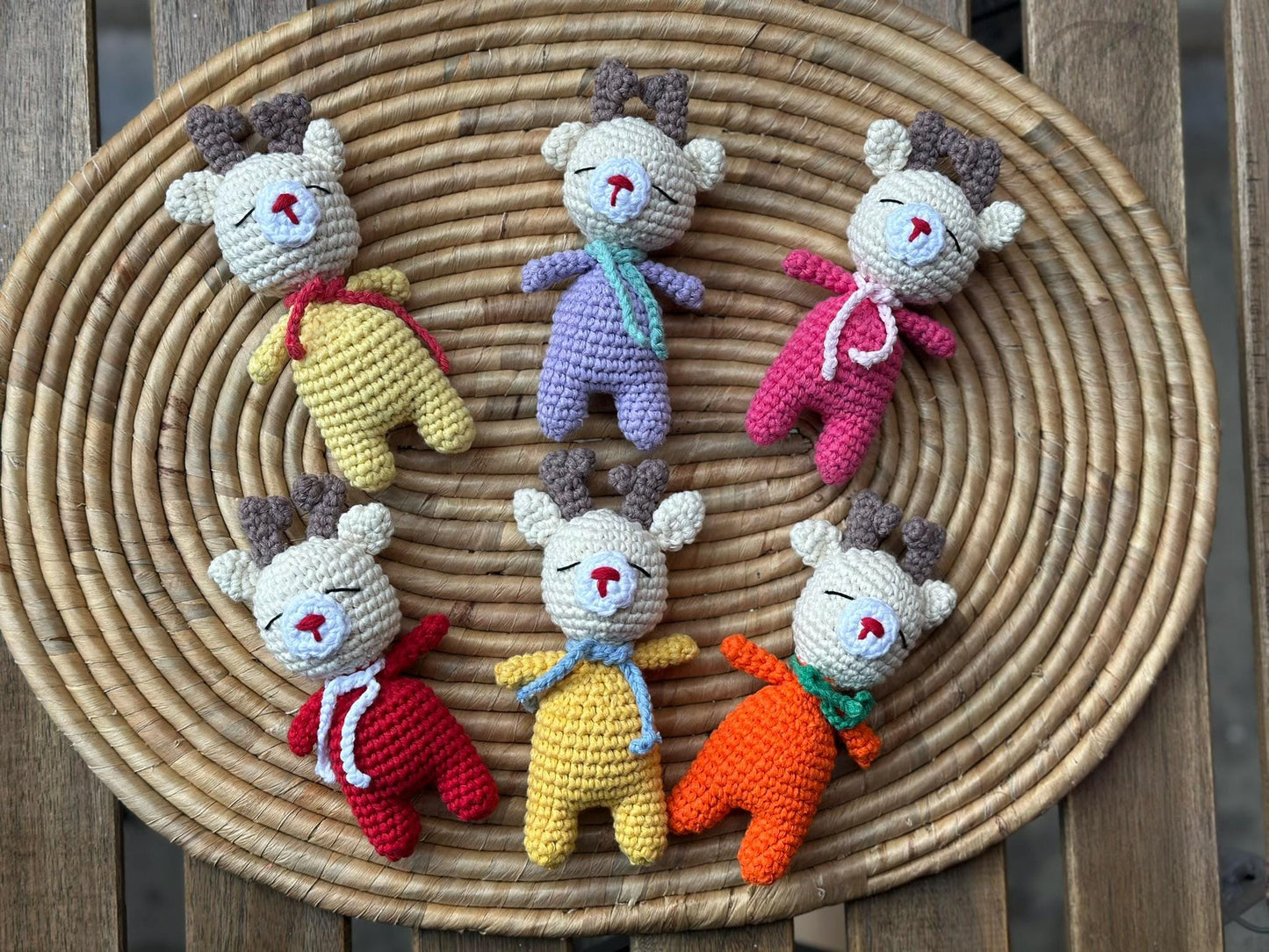 Handmade Mini Reindeer Plushies, Cute Canadian Christmas Decor, Small Soft Toy, Holiday Gift, Winter Nursery Decor