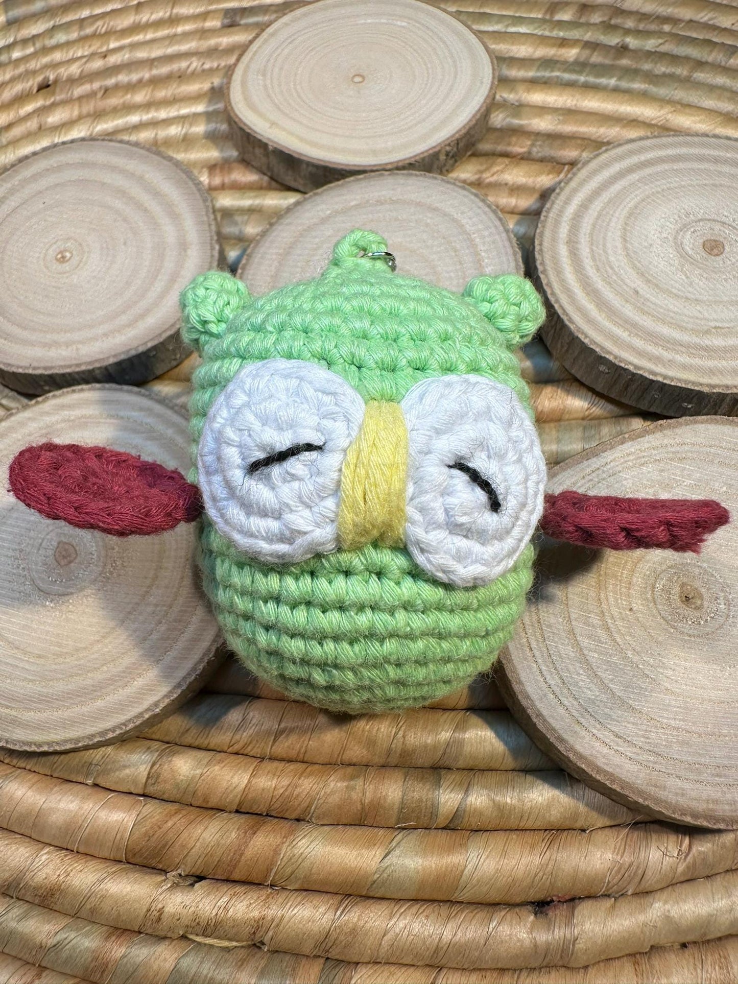 Handmade Owl Cotton Yarn Keychain, Crochet Figured Keychain, Handmade Boho Keyring, Cute Gift Idea