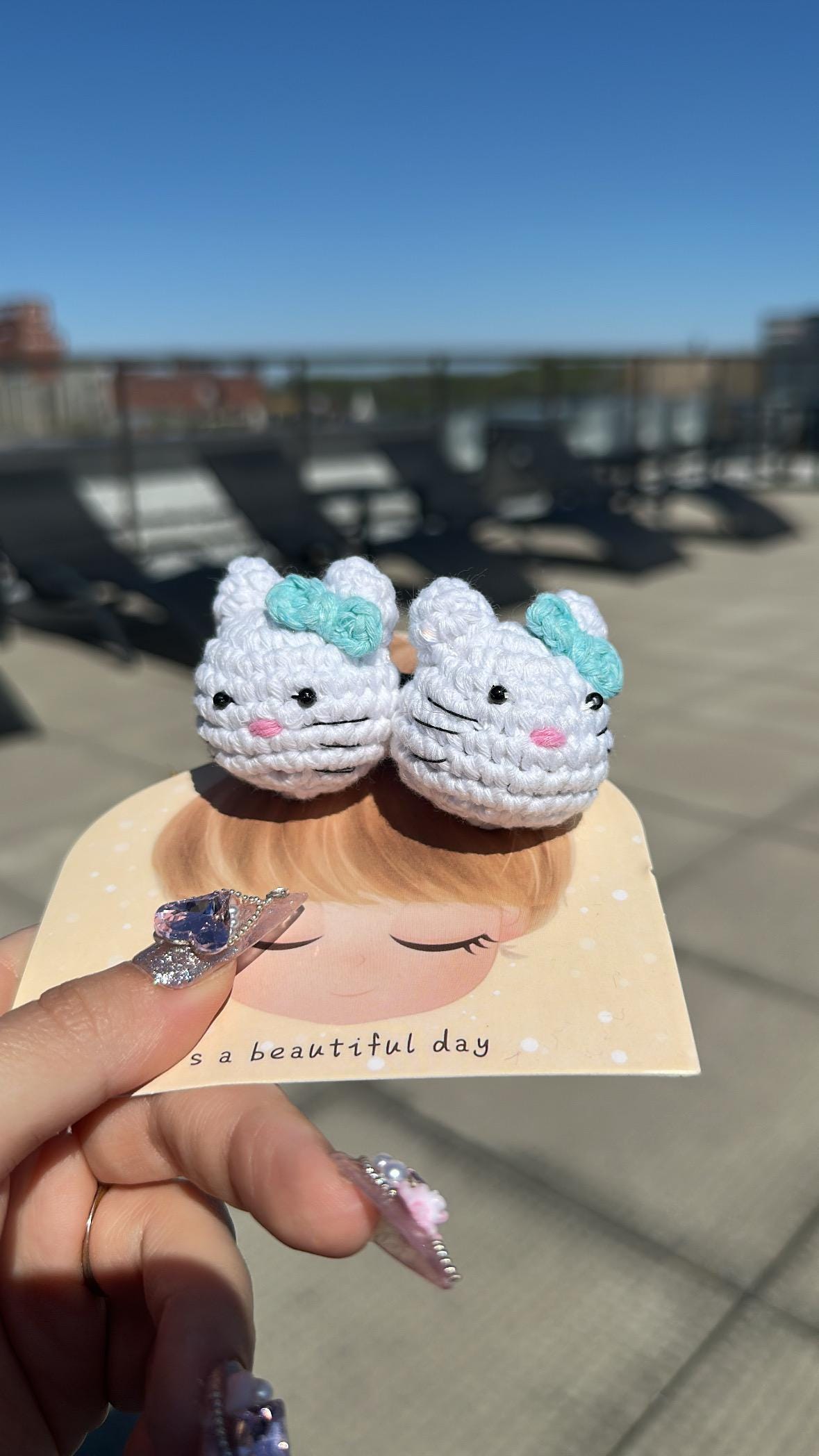 Handmade Cotton Kitty Hair Ties, Crochet Hello Kitty, School-aged children Cute and Soft Cat Hair Accessories, Handcrafted, Amigurumi