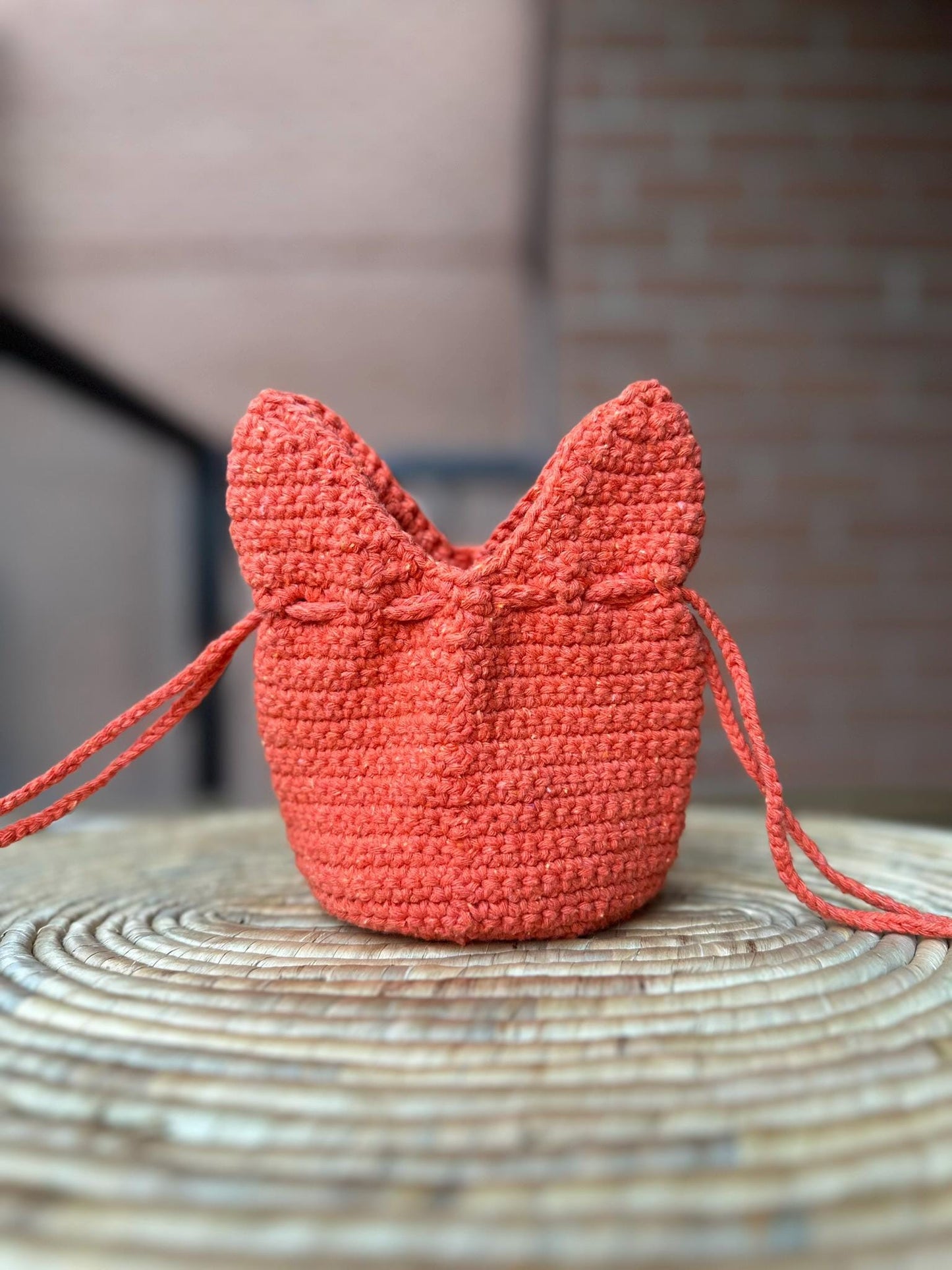 Handmade Crochet Bunny Bag, Cute Cotton Yarn Animal Purse for Kids, Eco-Friendly Gift Idea, 4 Color Options Available