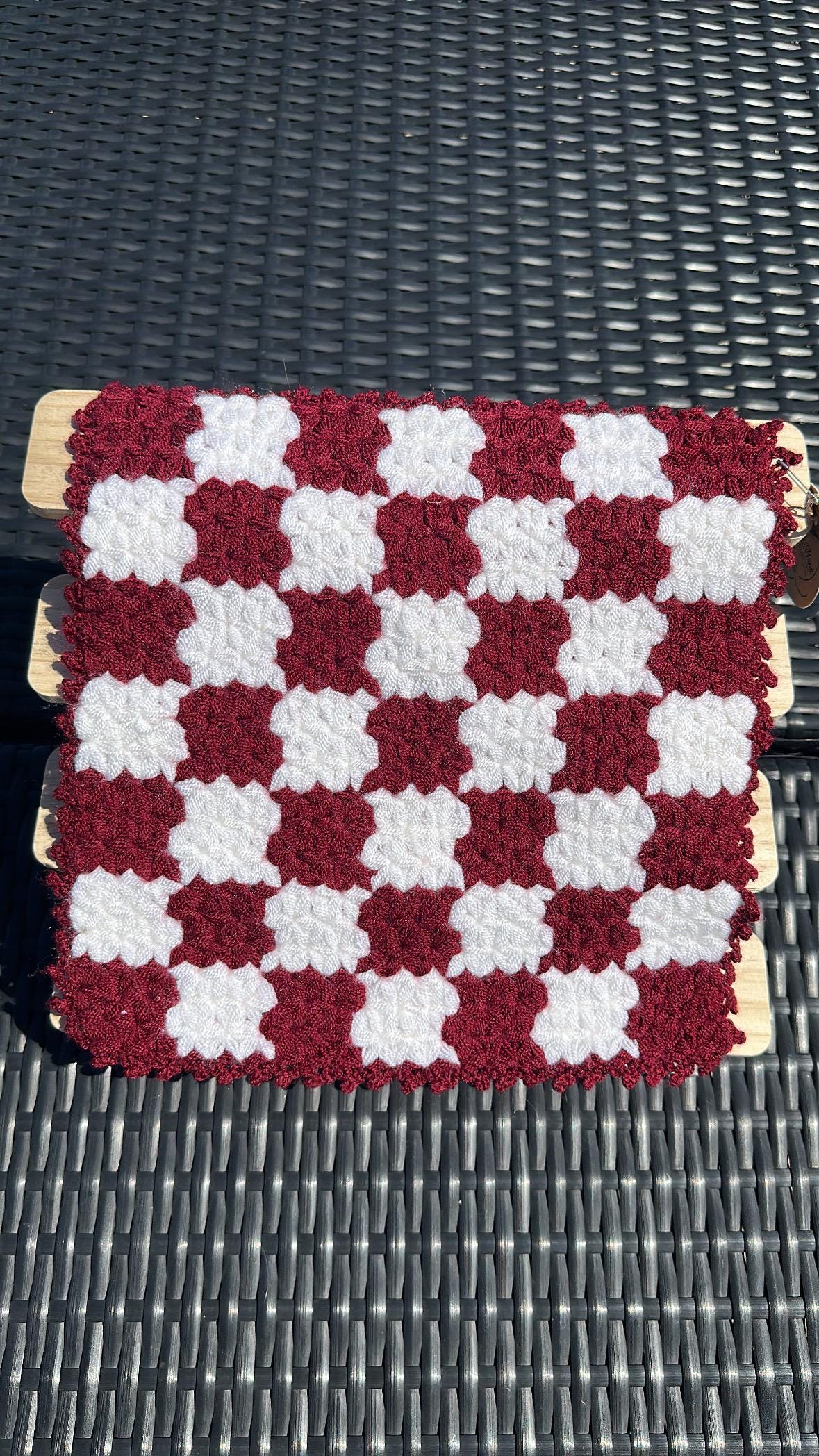Traditional Turkish Crochet Bath Mitt, Handmade Exfoliating Red Washcloth with Bird Pattern, Handmade Turkish Bath Washcloths with Crochet