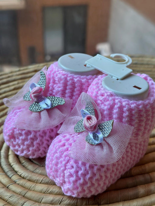 Newborn Booties, Baby Shower Knitted Baby Shoes, Knitted Slippers, Newborn Baby Gift, Newborn Shoes, 0-1Y