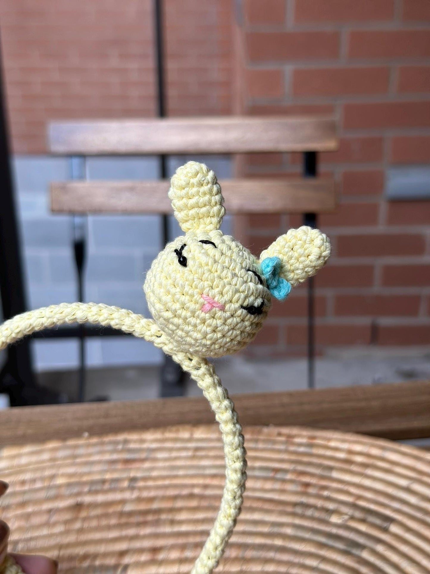 Handmade Crochet Bunny Headband, Soft Cotton Rabbit Ears for Kids & Adults, Cute Pastel Yellow Easter or Costume Hair Accessory