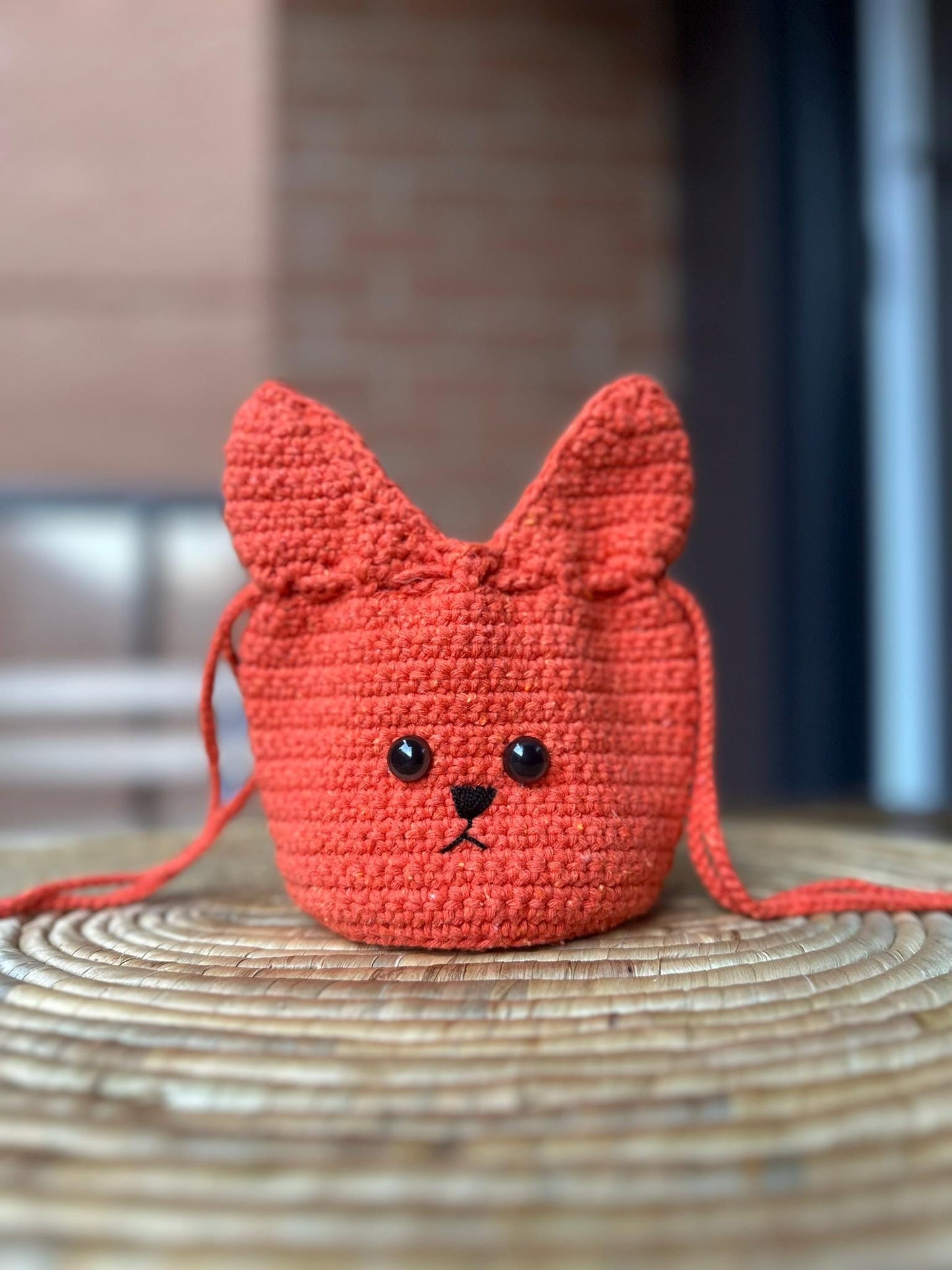 Handmade Crochet Bunny Bag, Cute Cotton Yarn Animal Purse for Kids, Eco-Friendly Gift Idea, 4 Color Options Available