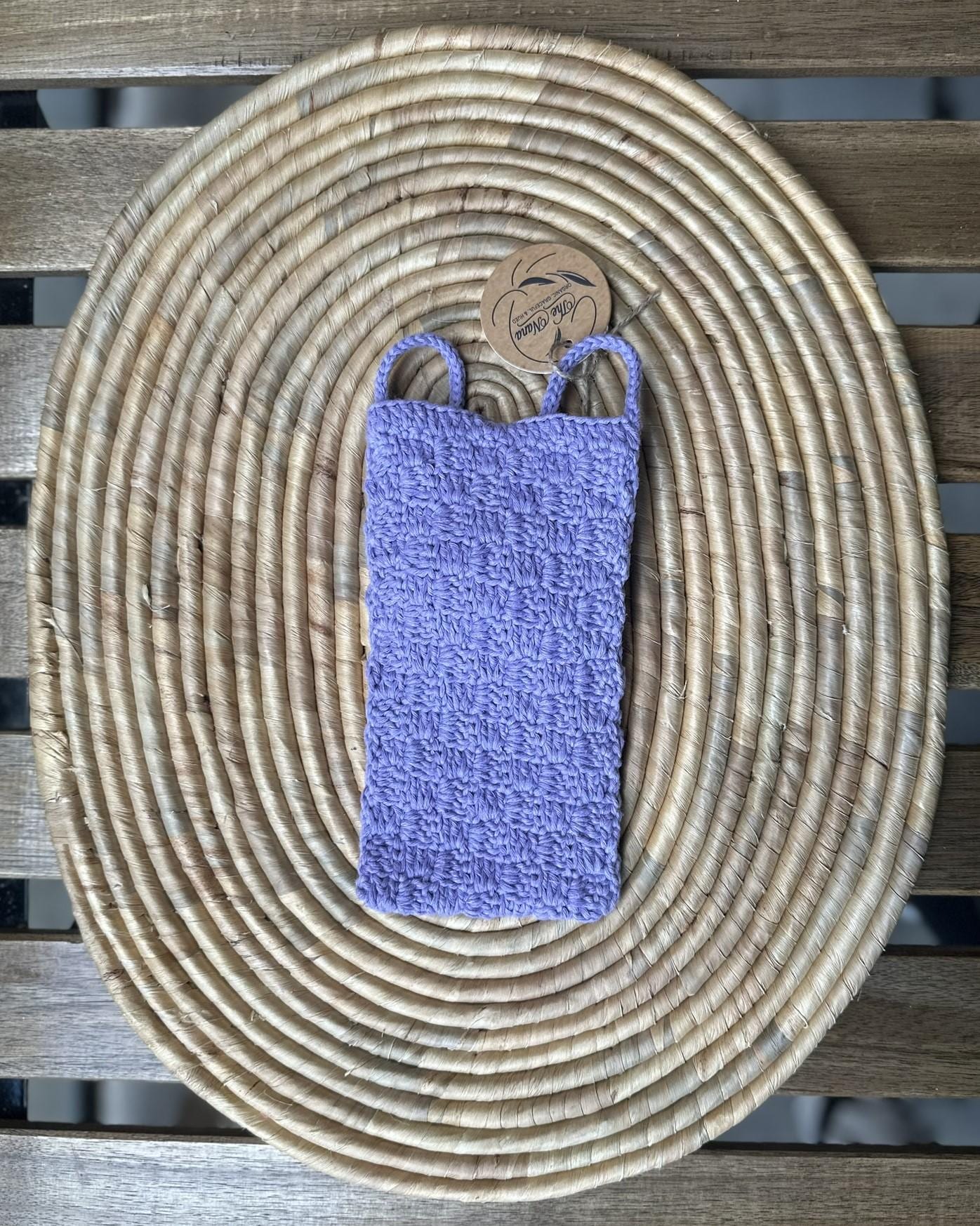 Handmade Cotton Phone Bag, Knitted Crossbody Pouch with Button, 6 Color Options, Lightweight & Stylish Gift Idea