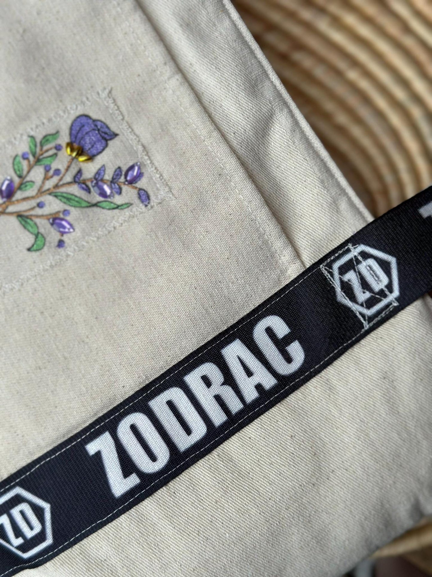 Handcrafted Boho Embroidered Bag, Pastel Canvas Purse with Floral Stitch Detail, Unique Artisan Gift, Lightweight & Stylish