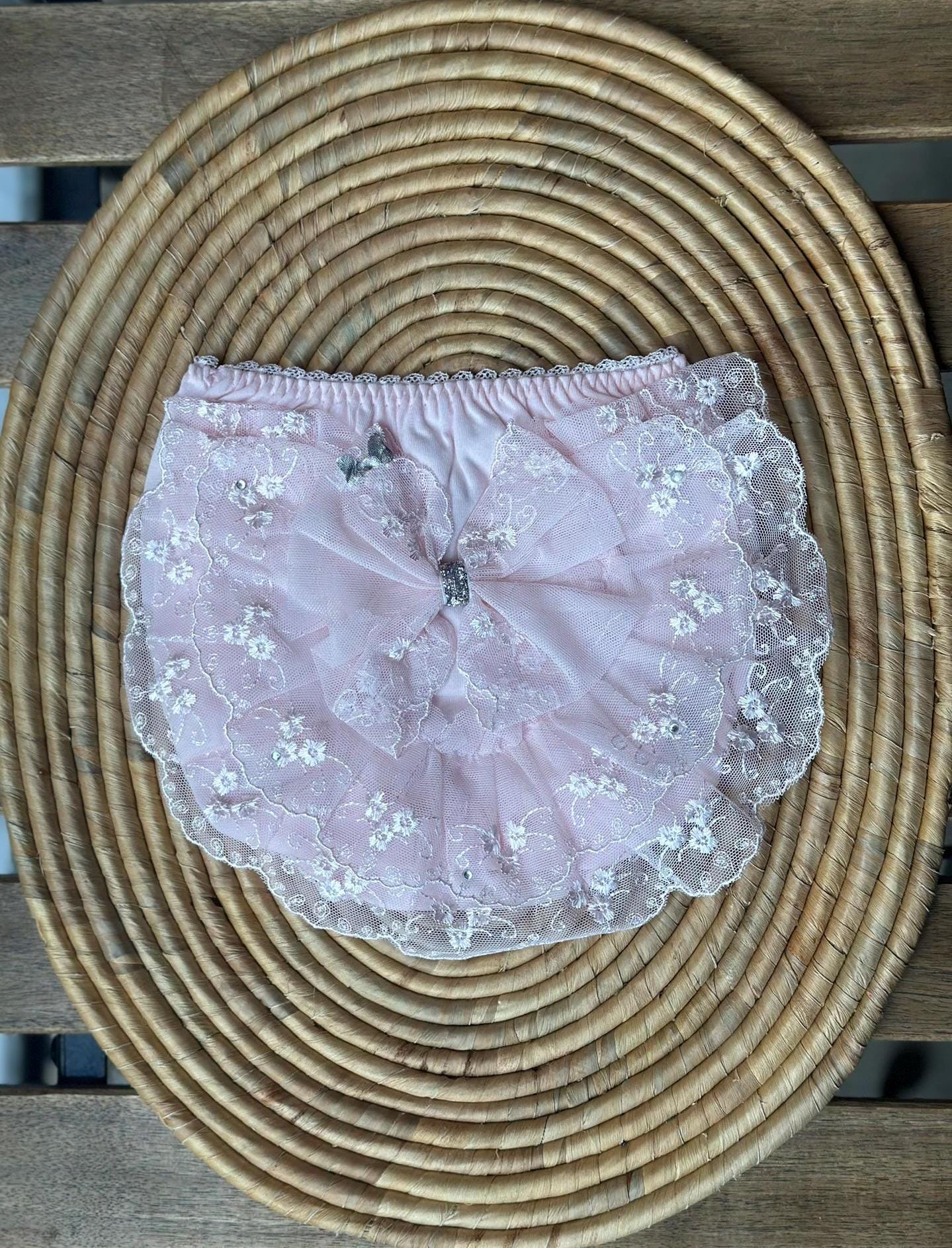 Baby Girl Lace Ruffle Glitter Bloomer, Diaper Cover, Birthday Photoshoot Cloth, Baby Shower Gift, Newborn , Toddler